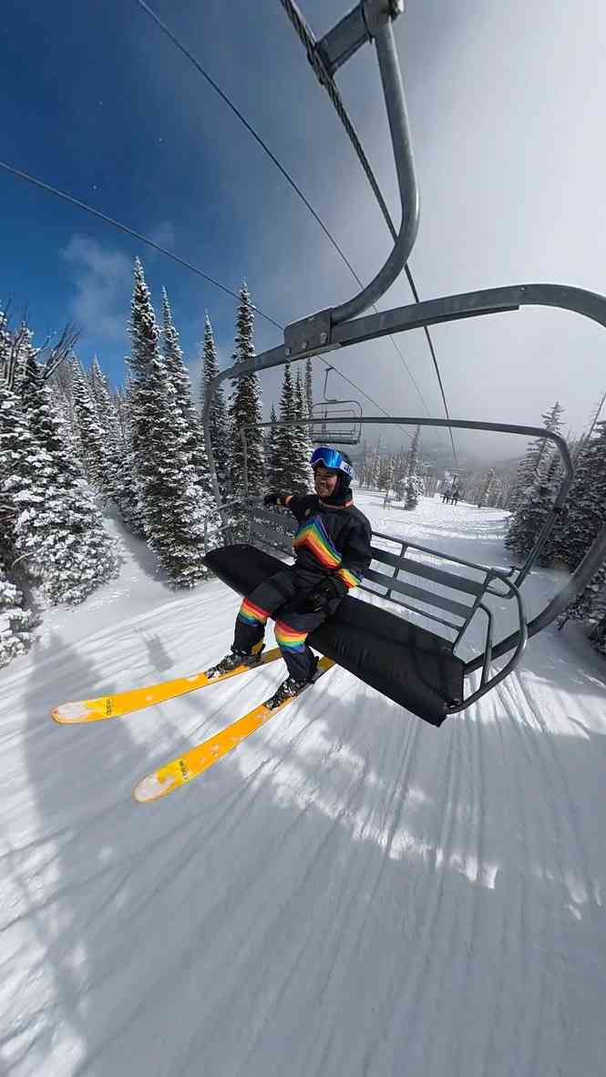 Taylor on a chair lift at Big Sky Resort