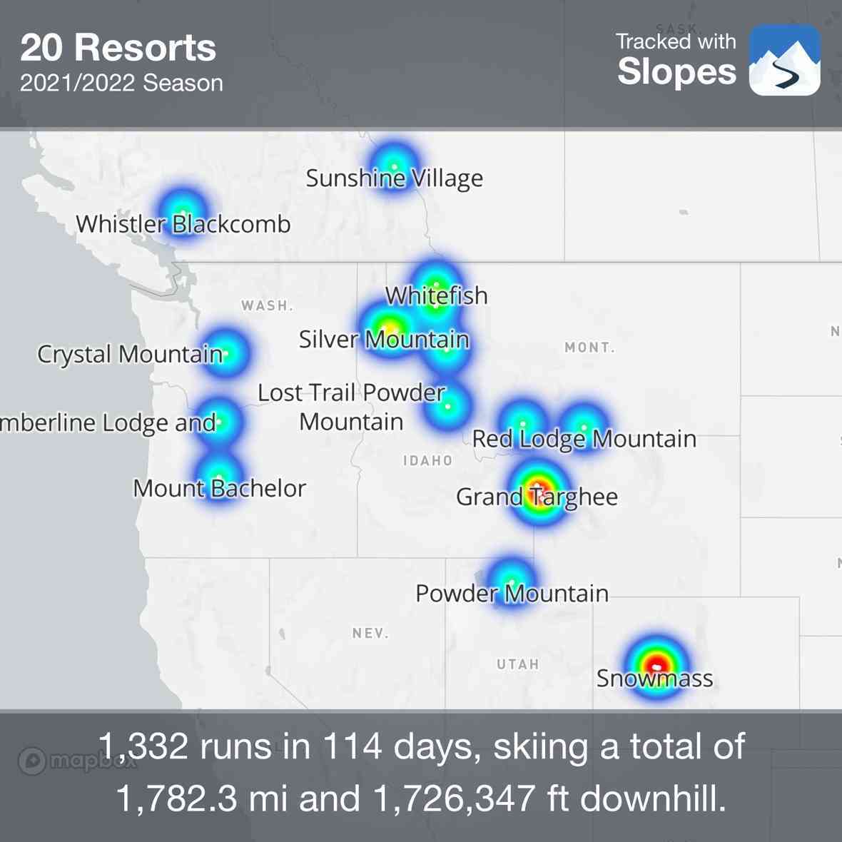 Taylor's 2021/22 Ski metrics