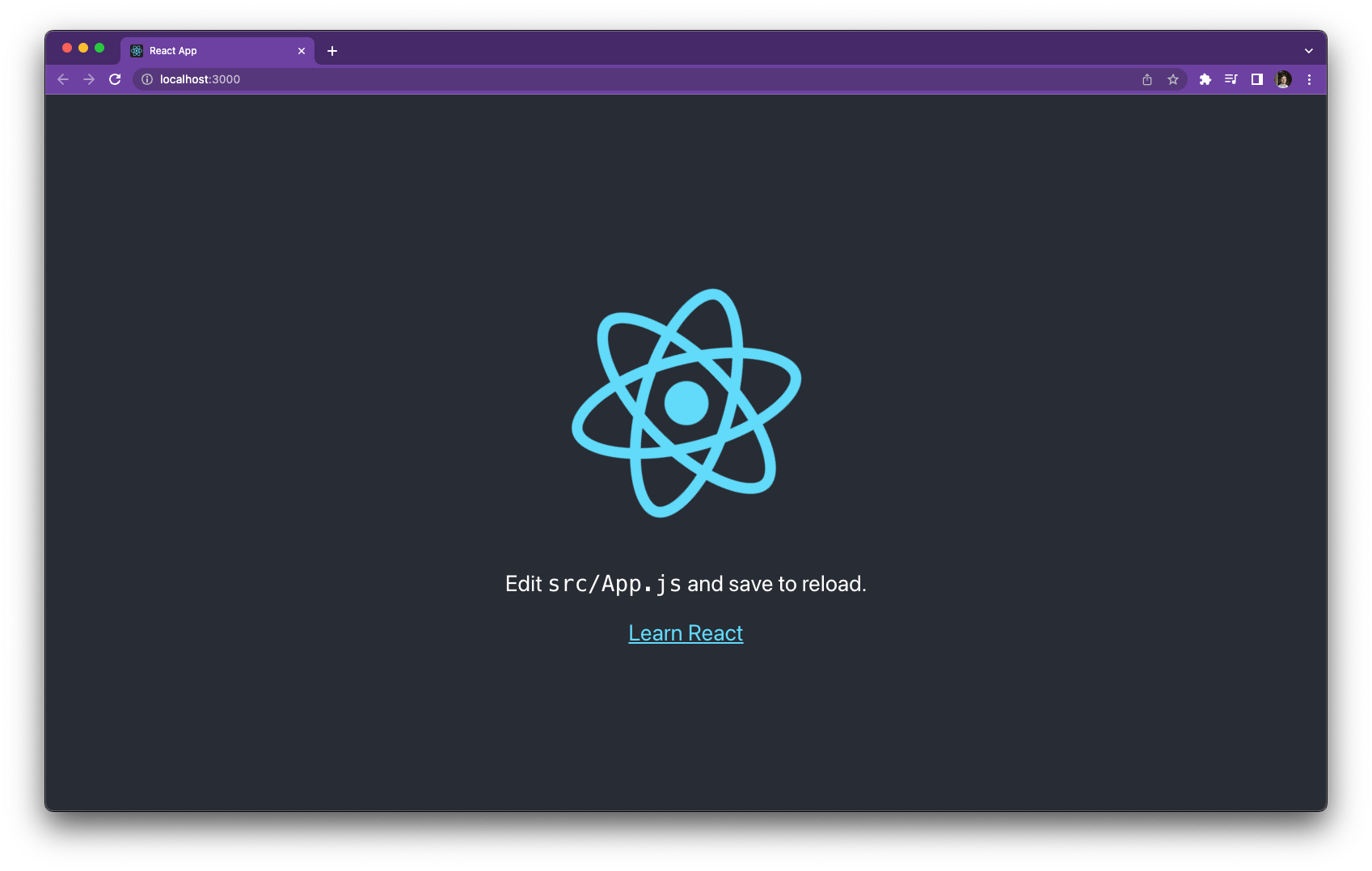 Create React App home page