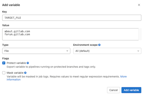 Creating a CI environment variable