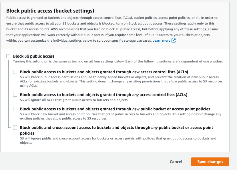 block public access