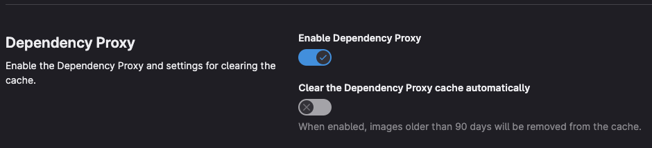 Dependency Proxy setting image