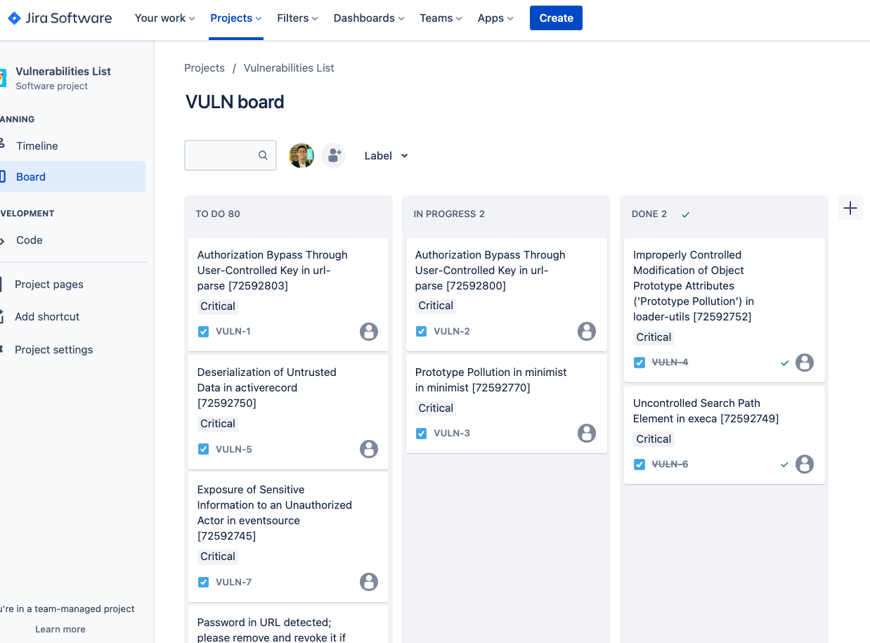 Jira export