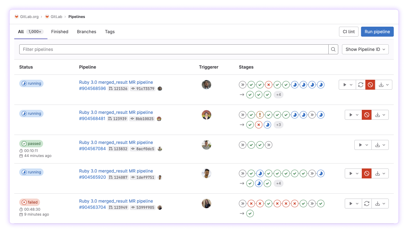 image of pipeline detail page after making changes