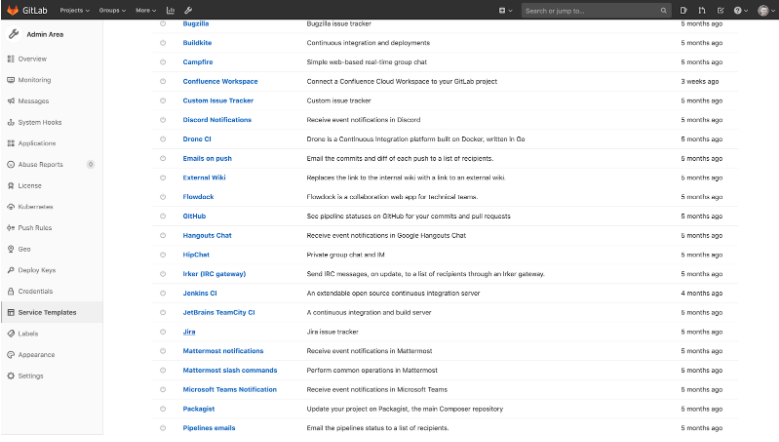 GitLab Service Templates