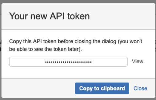 Copy API Token