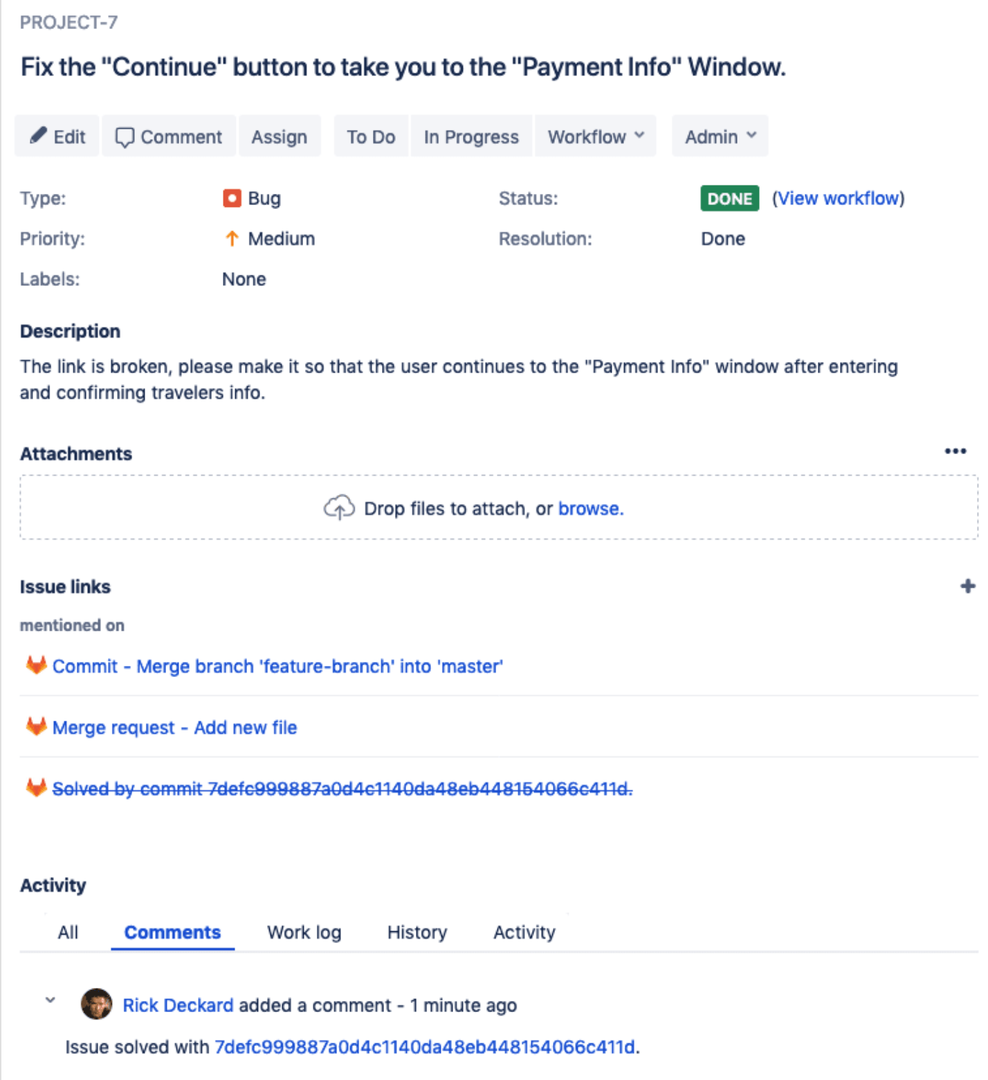 Jira Issue auto closes when GitLab MR merges