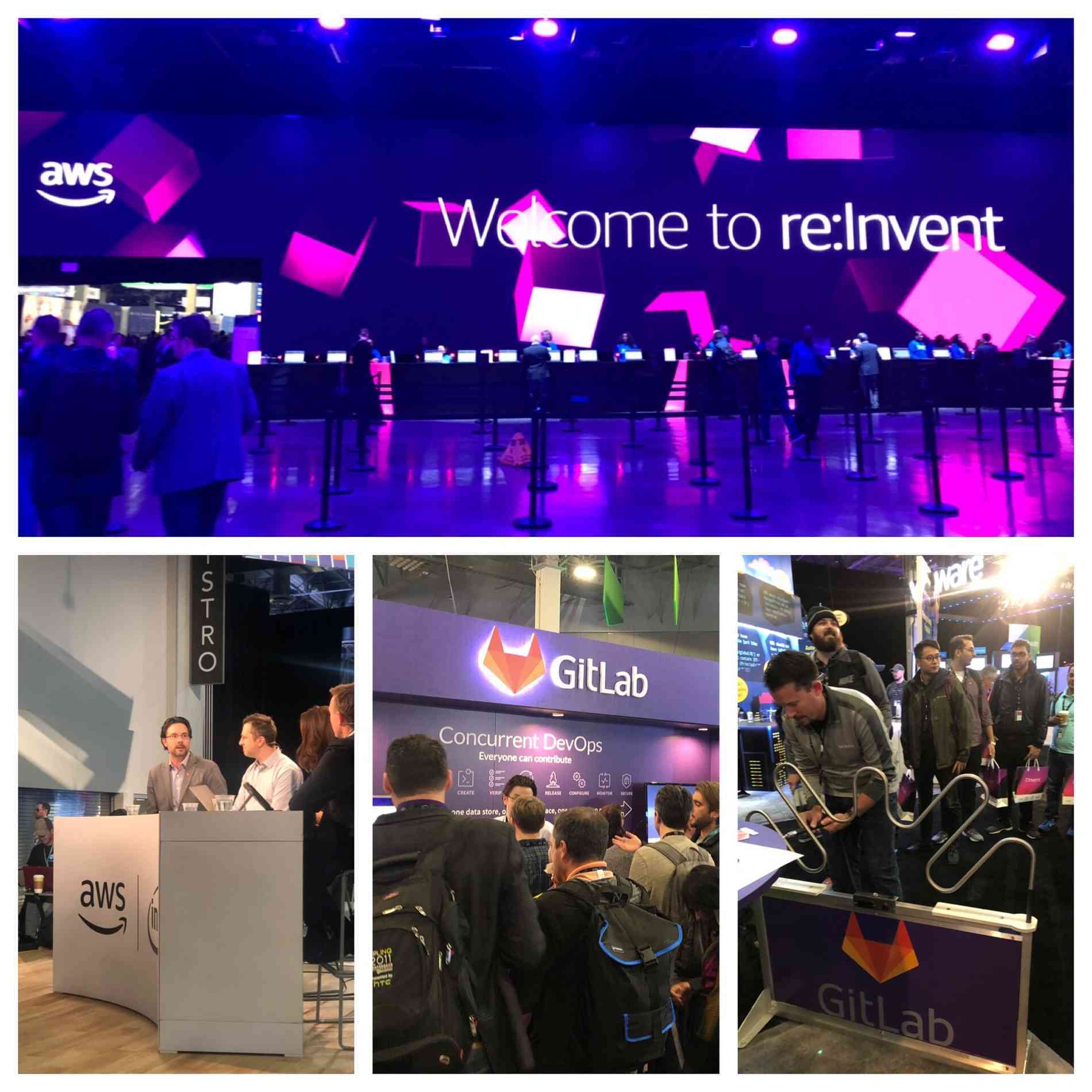 Collage from GitLab at AWS re:Invent