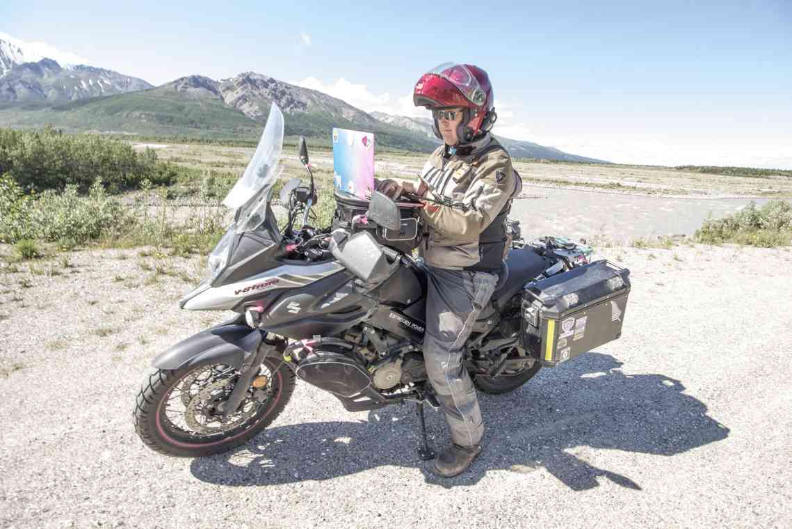 Kerri and her motorcycle