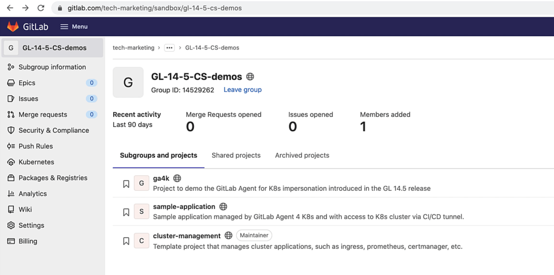 Project structure in GitLab