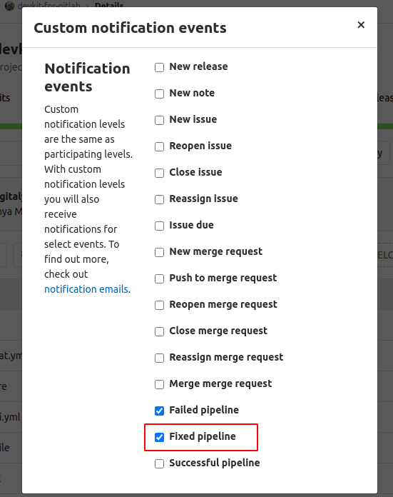 Instructions for disabling notification