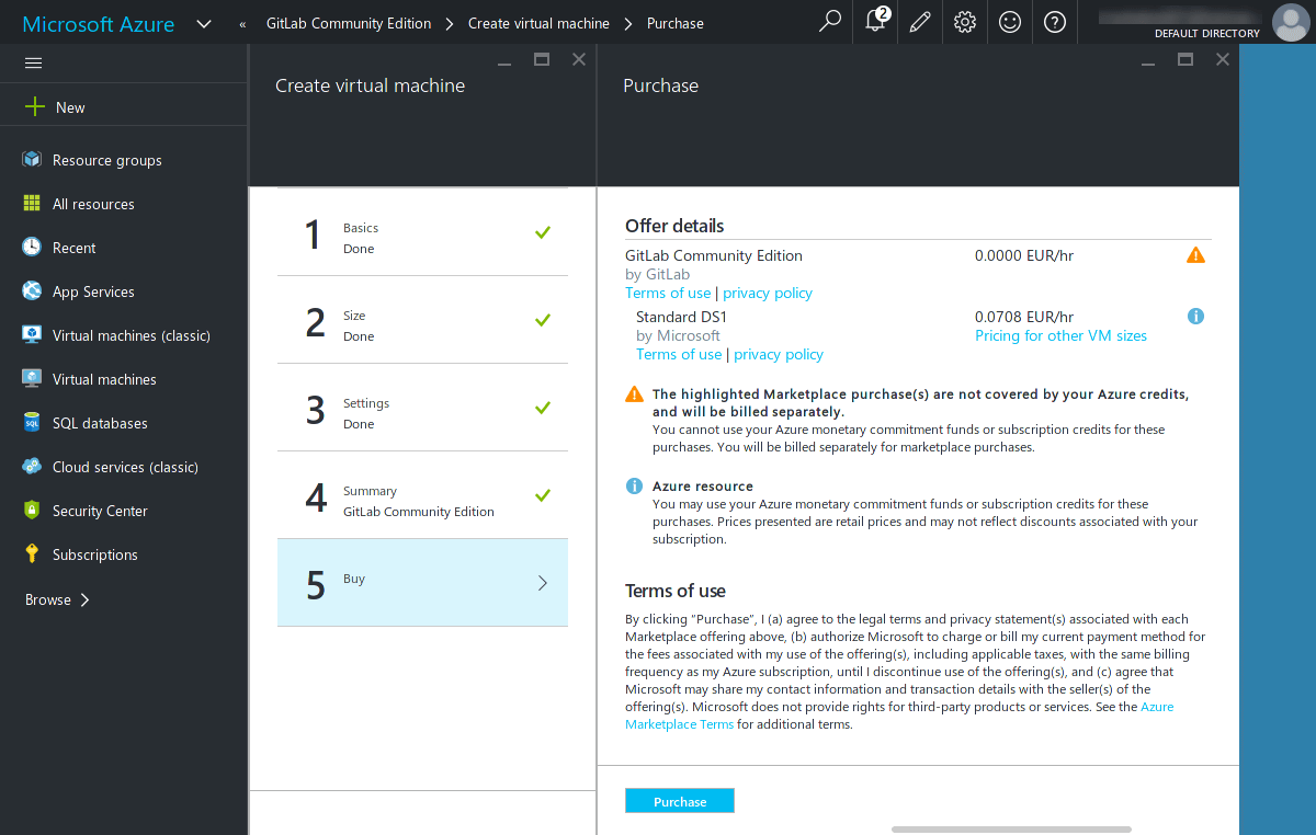 Azure create VM - Summary