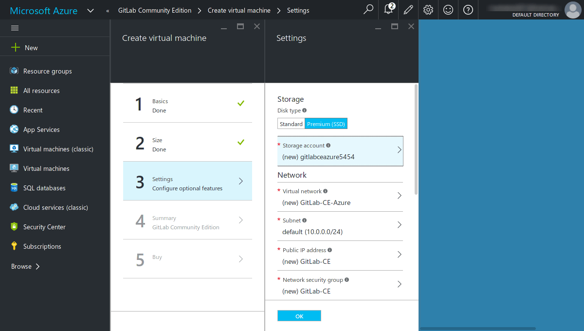 Configure various settings