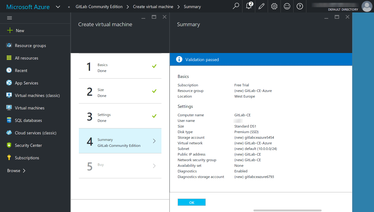 Azure create VM - Summary