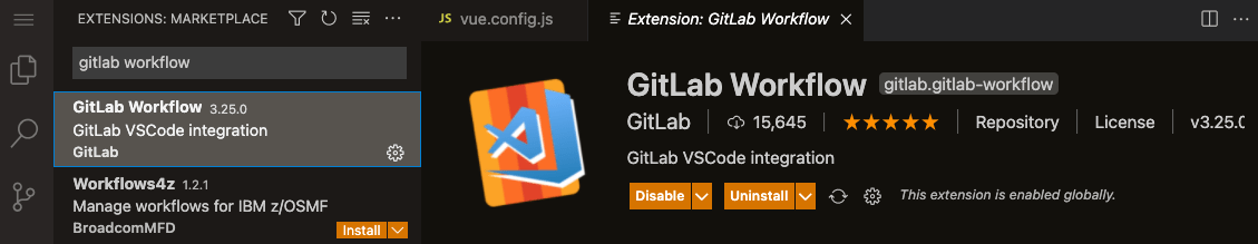 Gitpod extension: GitLab workflow for VS Code