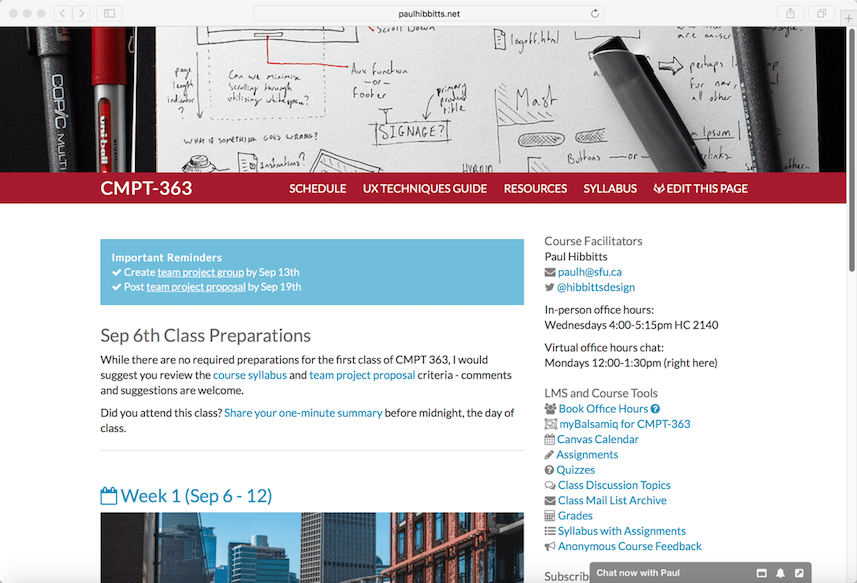 CMPT-363 Open Course Hub Web Page