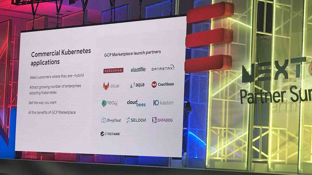 GCP Marketplace launch partners at Google Next