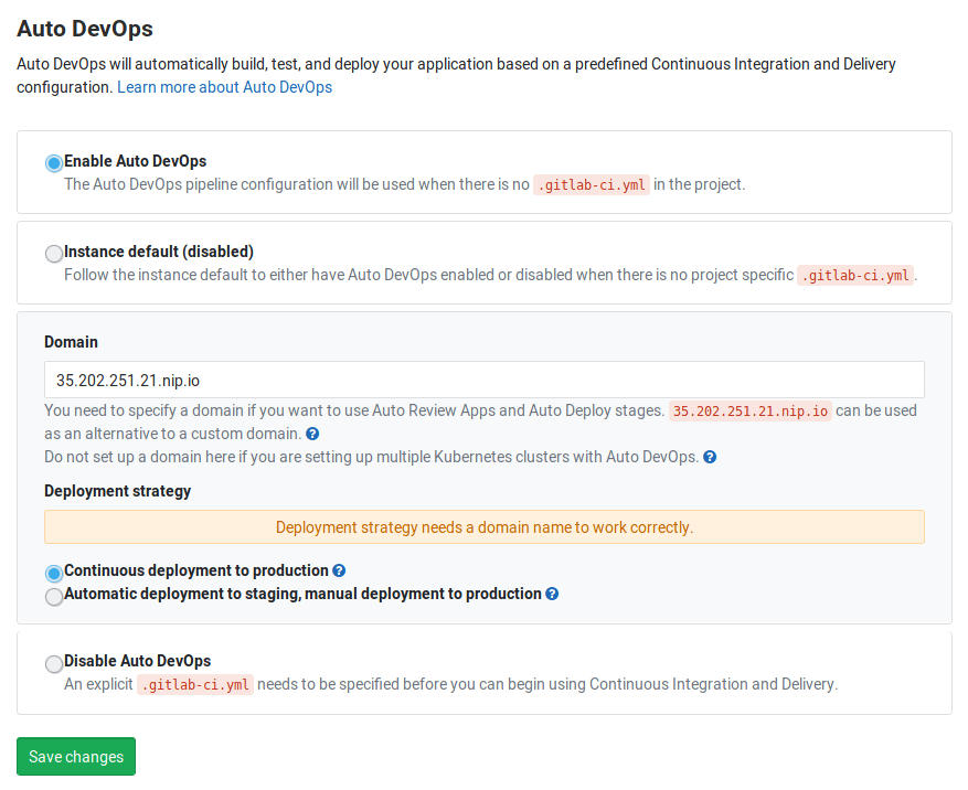 Gitlab Auto Devops Helm Chart