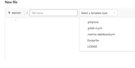 Screenshot of selecting template types