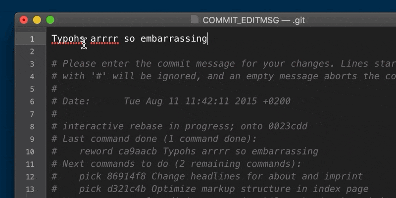 edit git commit message