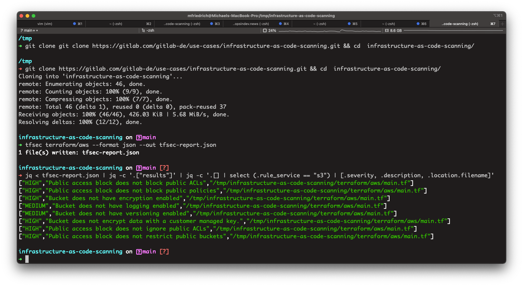 tfsec parser output example