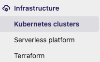 Click Kubernetes cluster tab