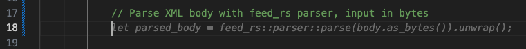 Code Suggestions: Public module with `get_feeds()` function, step 5: Modify XML parser to feed-rs