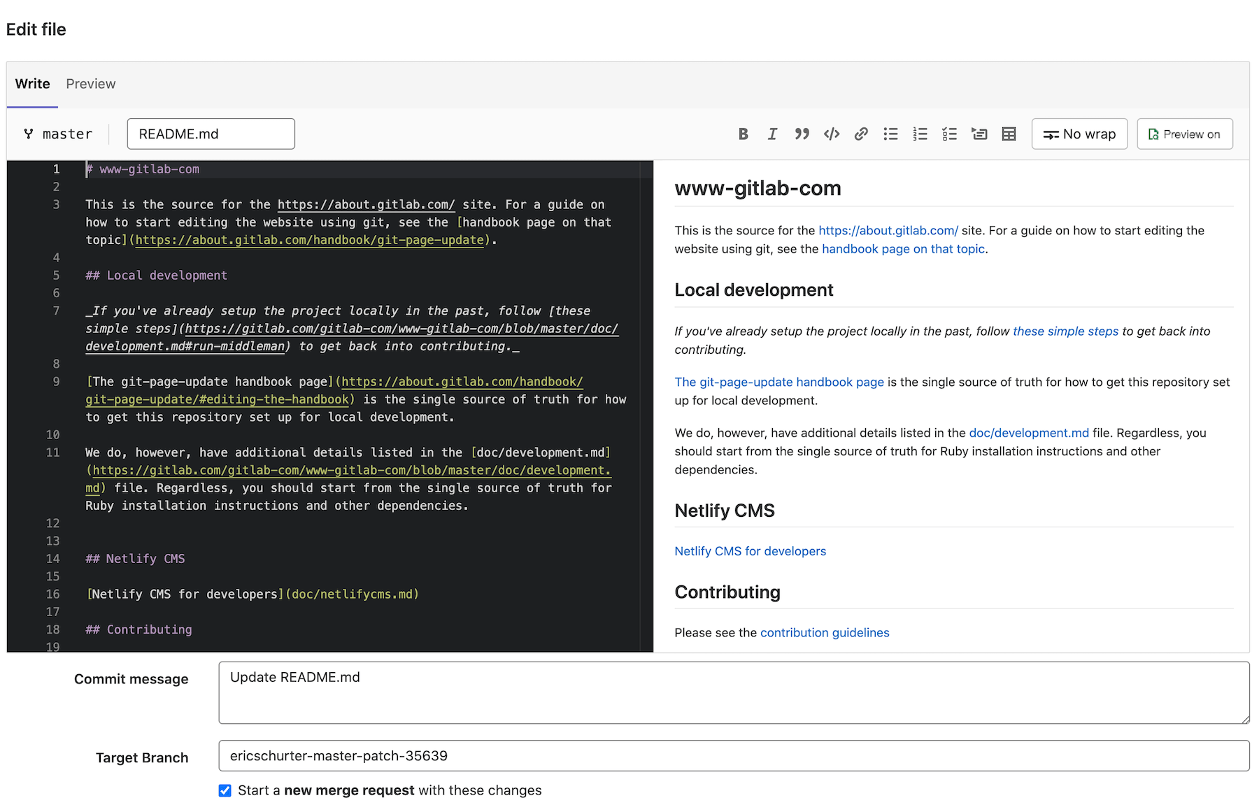 gitlab markdown table