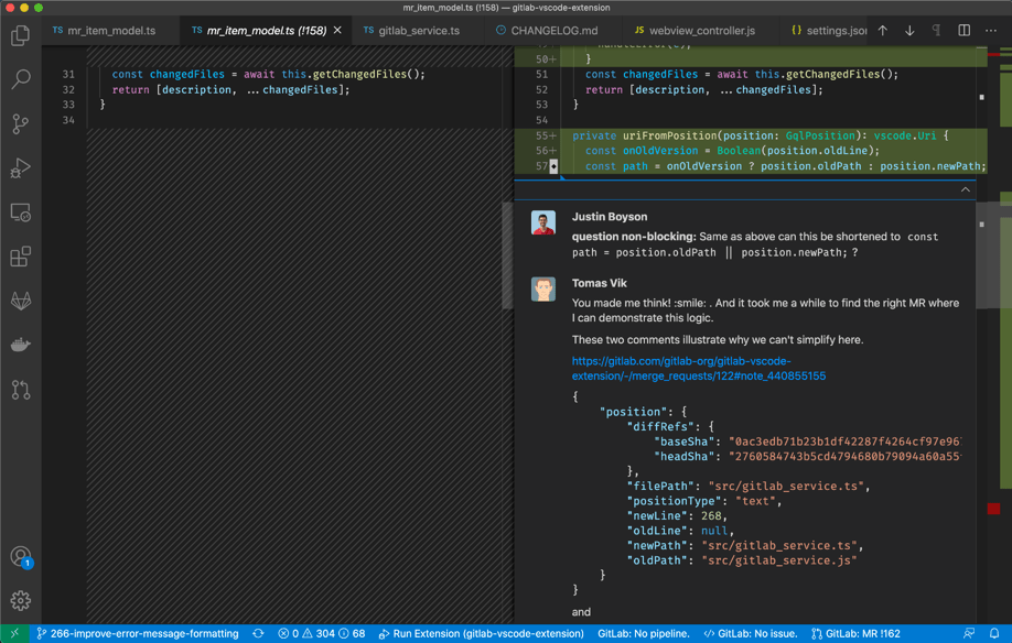 VS Code supports Markdown in the comments