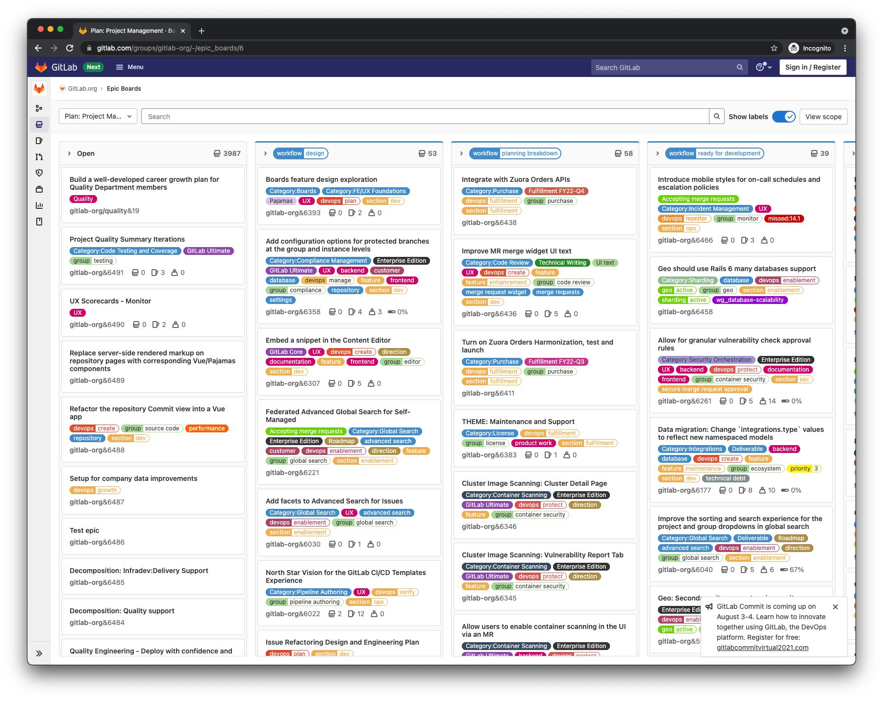 Epic boards in GitLab