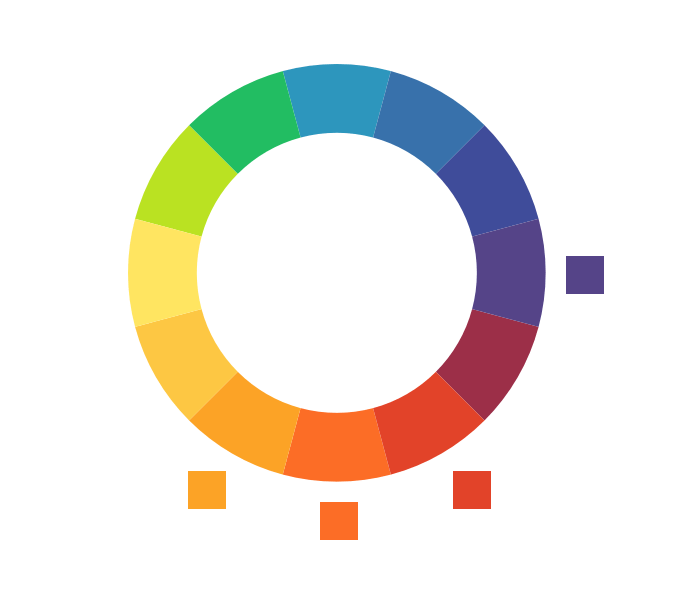 Color wheel generated from the brand colors