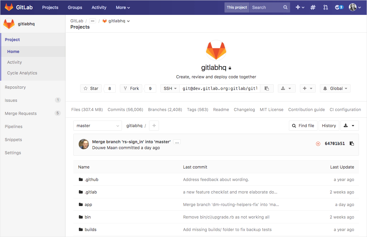 Как загрузить проект с gitlab