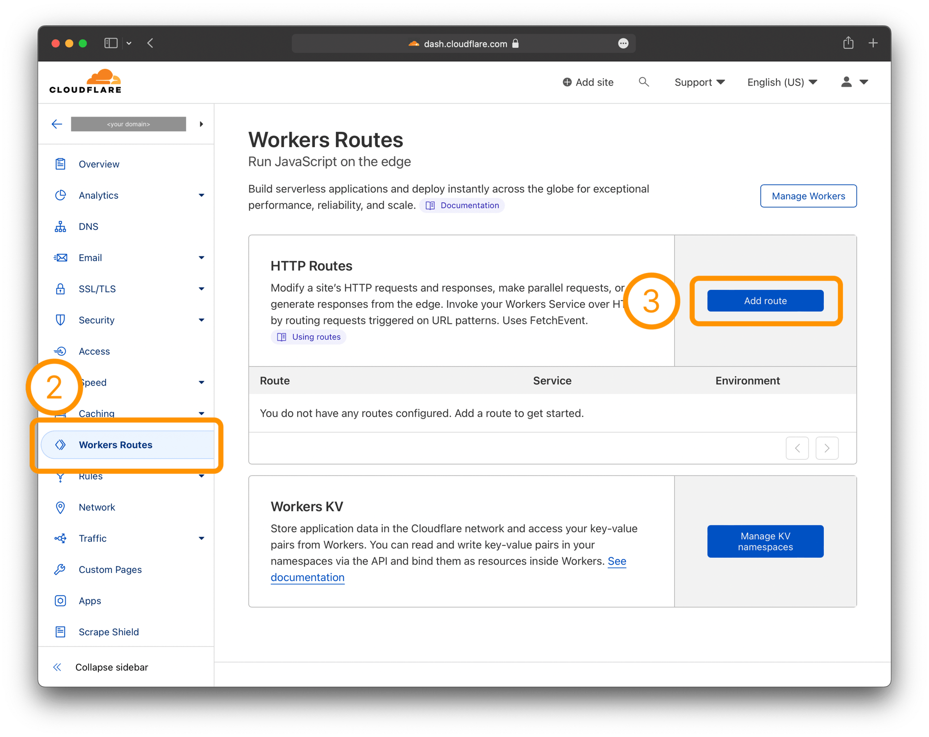 Screenshot: Add a new route to your Site