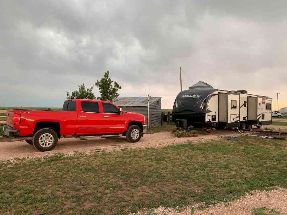 Sarah's truck and trailer