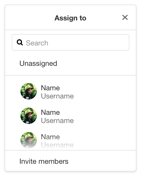 Assignee dropdown