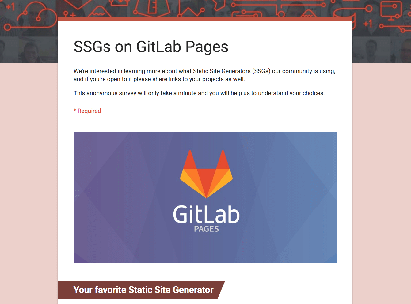 Survey - SSGs on GitLab Pages