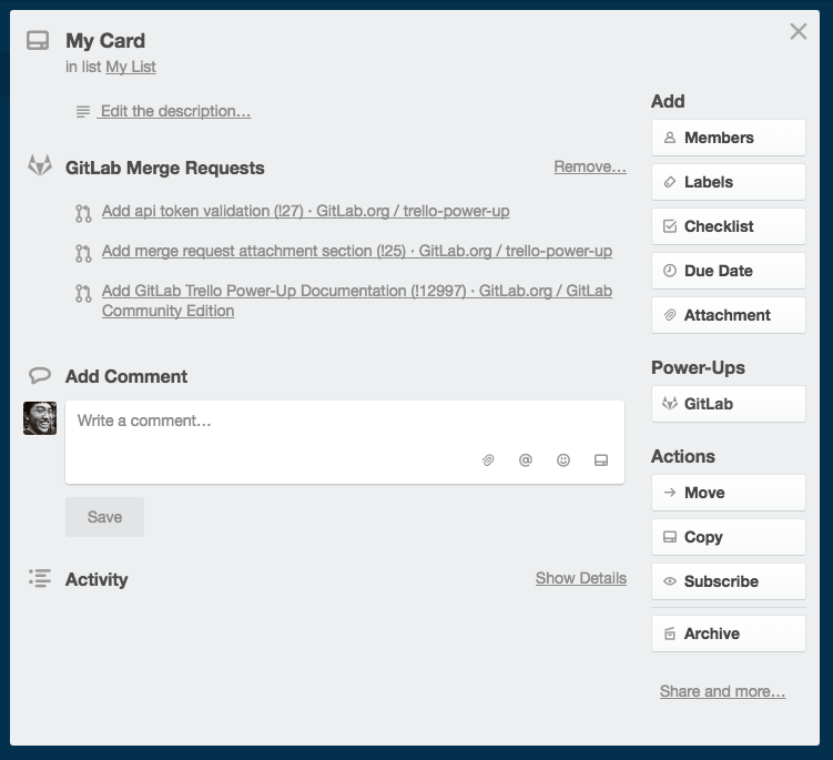 GitLab Trello Power-Up screengrab