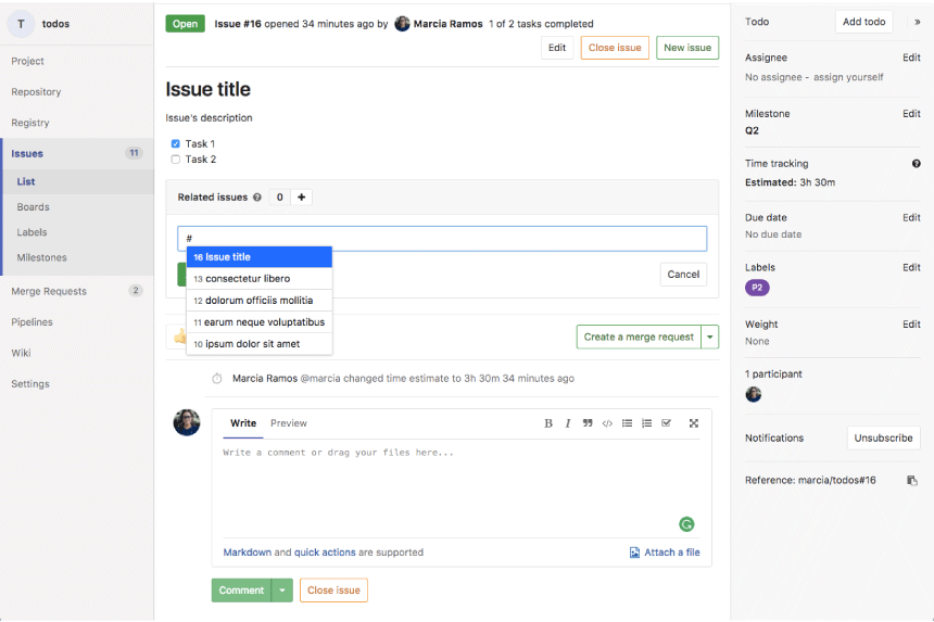 Task issue. GITLAB status. Milestones and tasks. Milestone task Issue GITLAB. GITLAB fork.