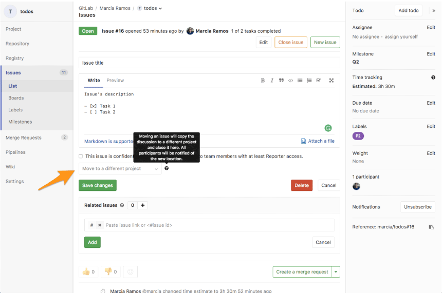 Импорт проекта gitlab