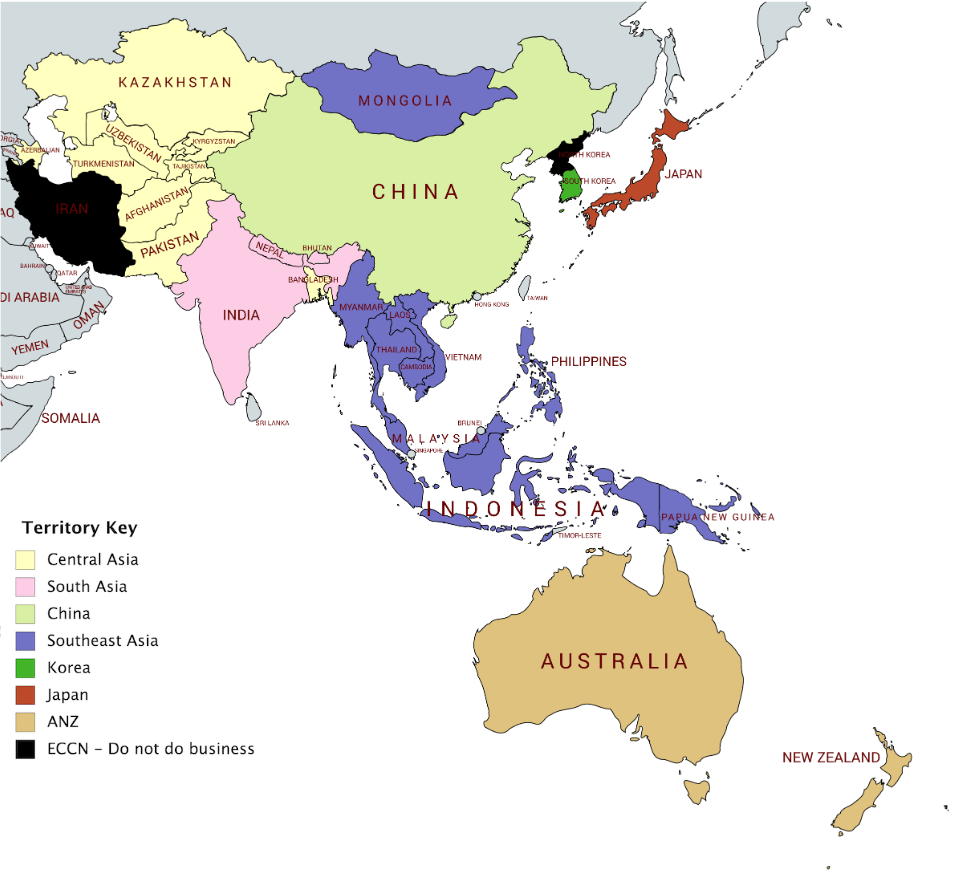 Apac Countries Map