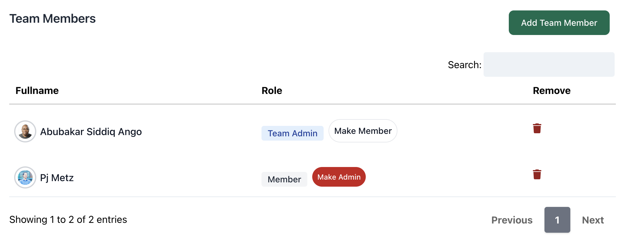 Team Member Admin image