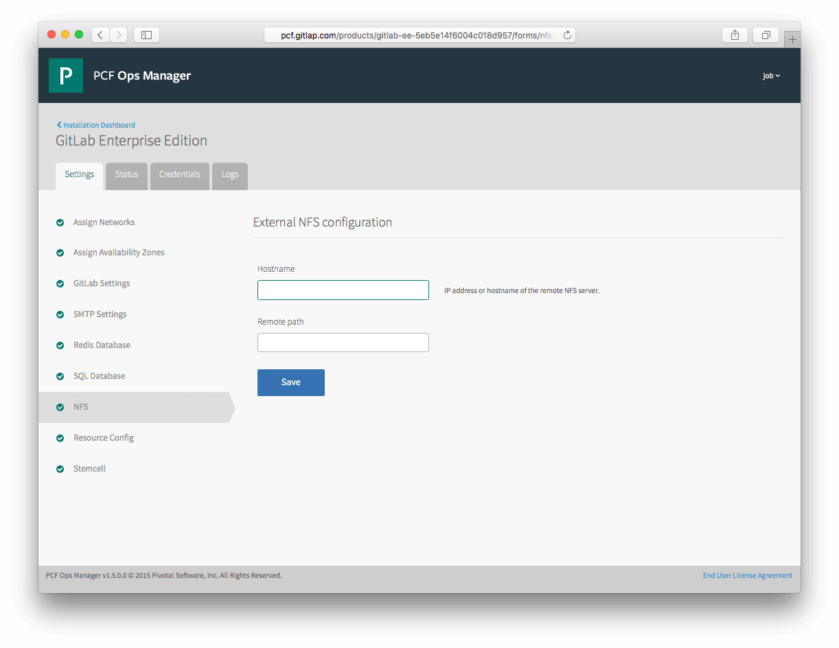 Configure GitLab in Pivotal Cloud Foundry