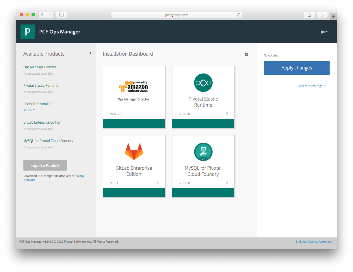 GitLab Tile in Pivotal Cloud Foundry