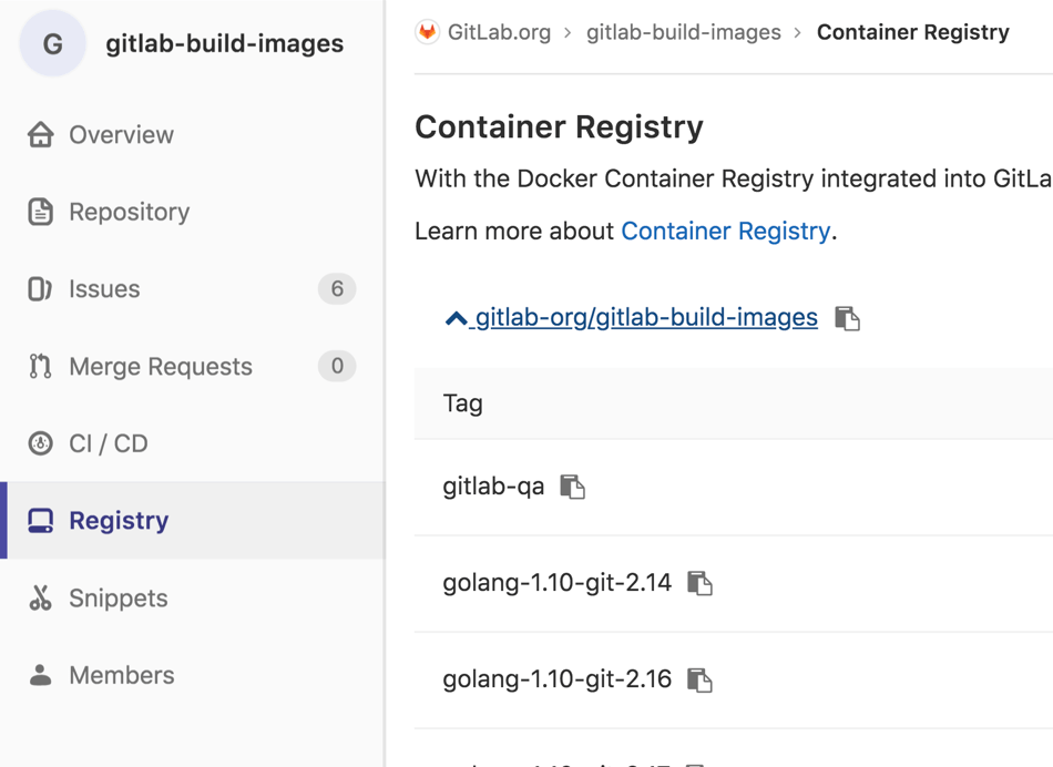 Gitlab stage image